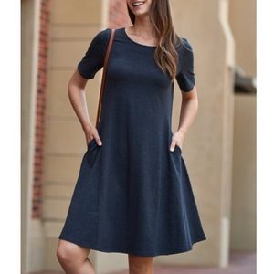 Zenana Charcoal Two-Pocket A-Line Dress NWT